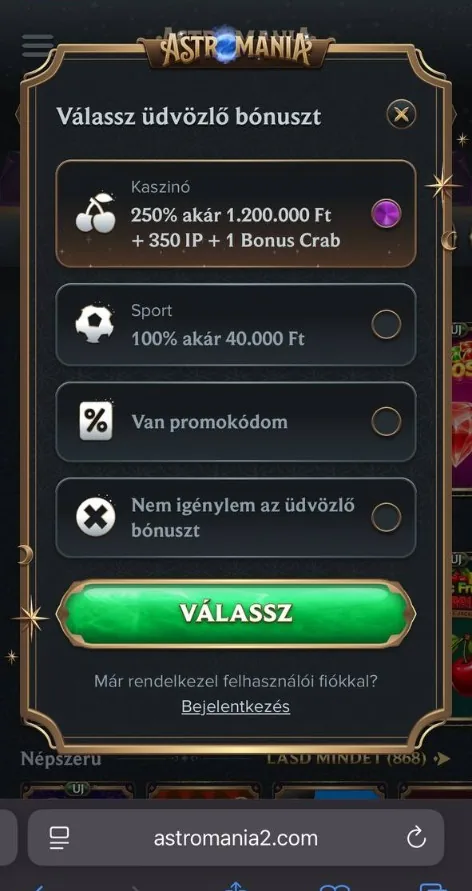 Astromania mobil nézet 4