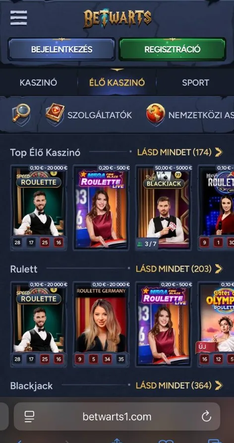 BetWarts mobil nézet 3